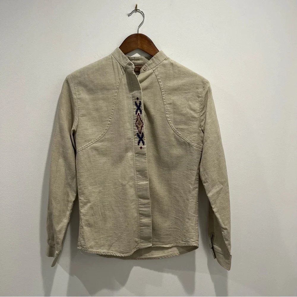 Roper Southwest Embroidered Button-Down Long Sleeve Tan Western | women’s S - Picture 1 of 11